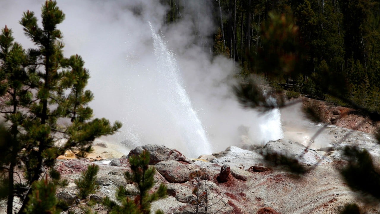 Gambar sistem vulkanik Yellowstone yang menunjukkan aktivitas magma